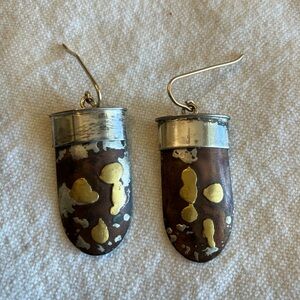 Elegant Silver and Gold Dangle Earrings